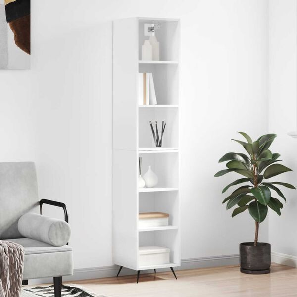 vidaXL Highboard Hochglanz-Wei&szlig; 34,5x32,5x180 cm Holzwerkstoff