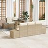 vidaXL Sofa Set mit Kissen 6 pcs Beige und Creme Poly-Rattan