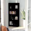 vidaXL B&uuml;cherregal 4 F&auml;cher Schwarz 60x24x142 cm Holzwerkstoff
