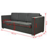 vidaXL 3-Sitzer Sofa Stoff Dunkelgrau