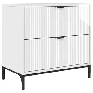 vidaXL Nachttisch Hochglanz-Wei&szlig; 63,5 x 36 x 61 cm Holzwerkstoff