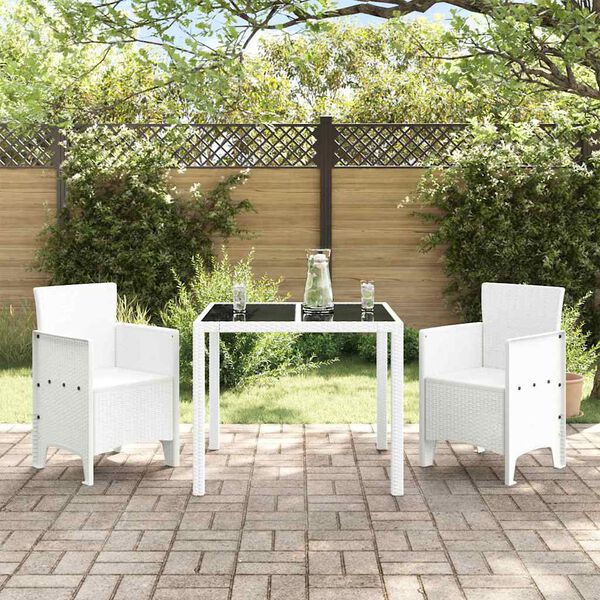 vidaXL Gartenstuhl mit Kissen 2 pcs Wei&szlig; 53 x 49 x 85 cm Polypropylen