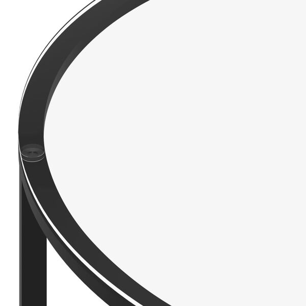 vidaXL Beistelltisch Schwarz und Schwarze Marmor-Optik 70 cm Hartglas