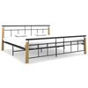 vidaXL Bettgestell Metall und Massivholz Eiche 200x200 cm