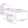 vidaXL Tagesbett Grau Sonoma und Schwarz 90 x 200 cm Holzwerkstoff