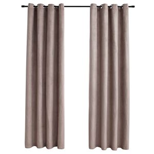vidaXL Verdunkelungsvorh&auml;nge mit Metall&ouml;sen 2 Stk. Taupe 140x175 cm