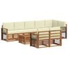 vidaXL Outdoor-Sofagarnitur 9 Stk. Natur und Creme Polyester