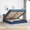 vidaXL Ottoman-Bett mit Matratze Blau 200x200 cm Stoff