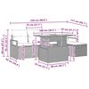 vidaXL Garten-Sofa-Set mit Kissen 6 pcs Schwarz Poly Rattan