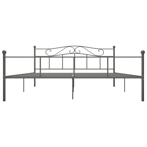 vidaXL Bettgestell Grau Metall 180&times;200 cm