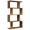 vidaXL Raumteiler-B&uuml;cherregal 4 B&ouml;den Altholz-Optik 70x24x129 cm