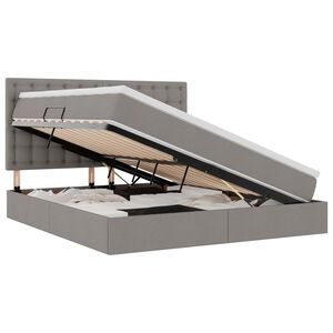 vidaXL Aufbewahrungsbett mit Matratze Taupe 180 x 200 cm Stoff