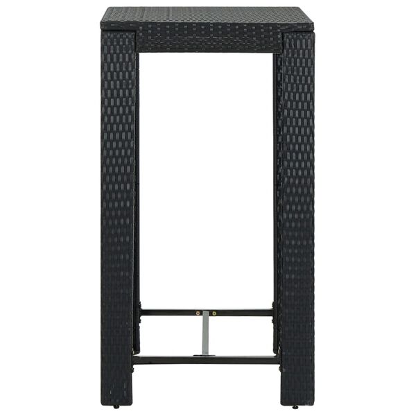 vidaXL Garten-Bartisch Schwarz 60,5x60,5x110,5 cm Poly Rattan