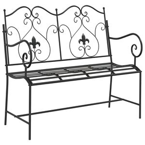 vidaXL Gartenbank 2 -Seater 104 x 54 x 93 cm Stahl Schwarz