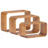 vidaXL Beistelltische 3 Stk. Massivholz mit Honigfarbenem Finish