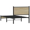 vidaXL Metallbett ohne Matratze Sonoma-Eiche 75x190 cm