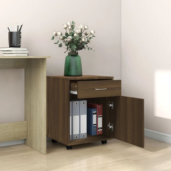 vidaXL Rollschrank Braun Eichen-Optik 45x38x54 cm Holzwerkstoff
