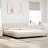 vidaXL Bett mit Matratze "Hanko" Creme 200x200 cm Stoff