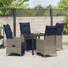 vidaXL Garten Essgruppe 5 pcs Grau Poly-Rattan