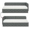 vidaXL Eckbettgestell mit Matratze Dunkelgrau 90 x 200 cm Stoff