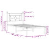 vidaXL Bettgestell mit Kopfteil Metall Wei&szlig; 90x200 cm