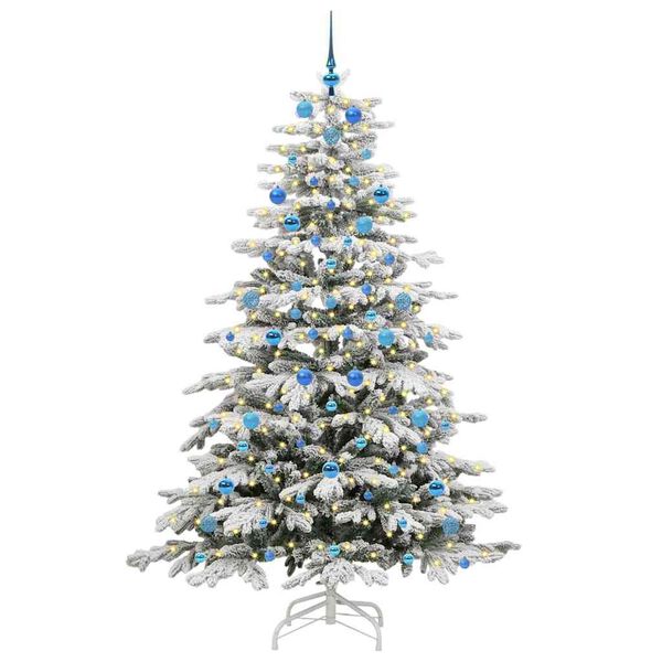 vidaXL K&uuml;nstlicher klappbarer Weihnachtsbaum Wei&szlig; 210 cm PE und PVC