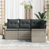 vidaXL Gartensofa-set mit Speicher 4 pcs Hellgrau Poly-Rattan