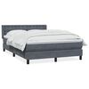 vidaXL Boxspringbett mit Matratze Dunkelgrau 140x210 cm Samt