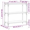vidaXL B&uuml;cherregal 3 B&ouml;den Braun Eichen-Optik 80x30x86cm Holzwerkstoff
