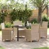 vidaXL Garten Essgruppe 5 pcs Beige Poly-Rattan