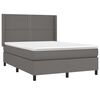vidaXL Boxspringbett mit Matratze & LED Grau 140x190 cm Kunstleder