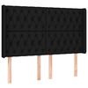 vidaXL Boxspringbett mit Matratze & LED Schwarz 160x200 cm Stoff