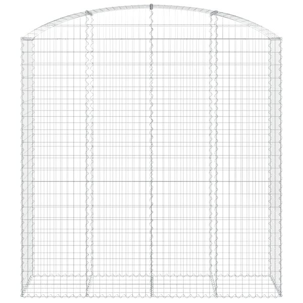 vidaXL Gabione mit Hochbogen 200x50x200/220 cm Verzinktes Eisen