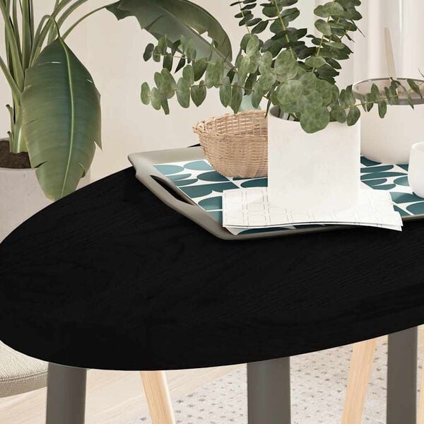 vidaXL Tischplatte Dunkelbraun 100x50x4 cm Massivholz Eiche Oval