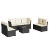 vidaXL 8-tlg. Garten-Sofagarnitur mit Kissen Schwarz Poly Rattan