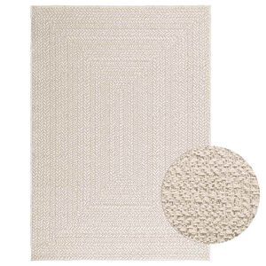 vidaXL Teppich ZIZUR Creme 120x170 cm Jute-Optik Indoor und Outdoor