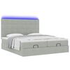 vidaXL Ottoman-Bett mit Matratzen & LEDs Hellgrau 180x200 cm Samt
