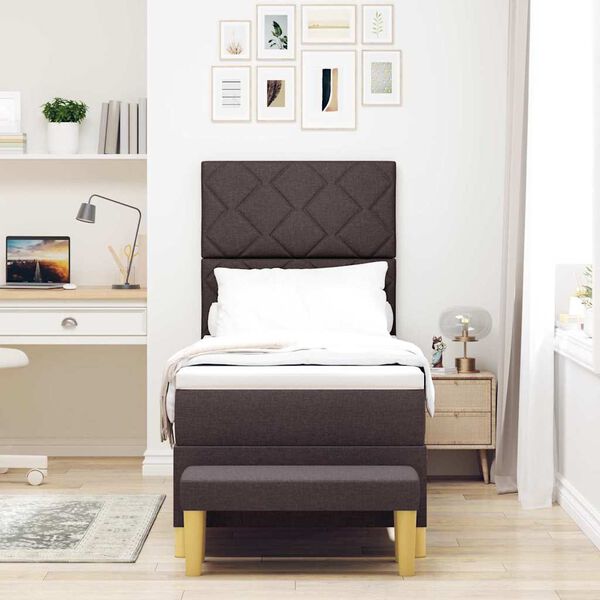 vidaXL Boxspringbett mit Matratze Dunkelbraun 80 x 200 cm Stoff