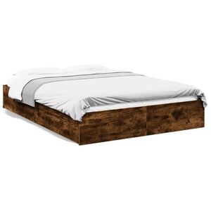 vidaXL Bettgestell mit Schubladen R&auml;uchereiche 160x200cm Holzwerkstoff
