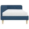 vidaXL Eckbettgestell mit Matratze mit Kopfteil Blau 90 x 190 cm Stoff