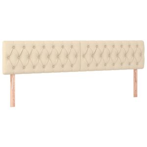 vidaXL Kopfteile 2 Stk. Creme 100x7x78/88 cm Stoff