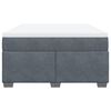 vidaXL Boxspringbett mit Matratze Dunkelgrau 140x190 cm Samt