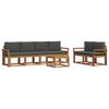 vidaXL Outdoor-Sofagarnitur mit Kissen 7 pcs Natur und Anthrazit