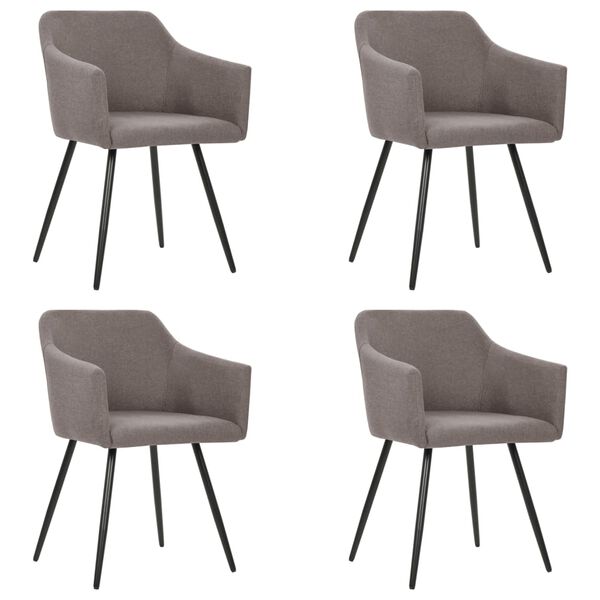 vidaXL Esszimmerst&uuml;hle 4 Stk. Taupe Stoff