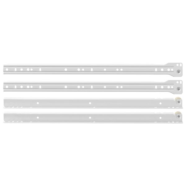 vidaXL Schubladenschiene 2 pcs Wei&szlig; 450 mm Stahl