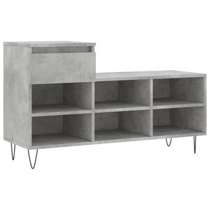 vidaXL Schuhregal Betongrau 102x36x60 cm Holzwerkstoff