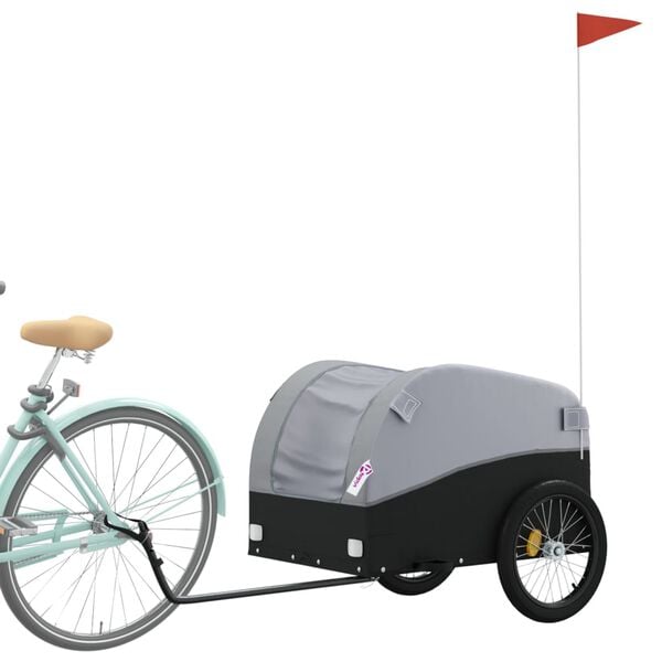 vidaXL Fahrradanh&auml;nger Schwarz und Grau 45 kg Eisen