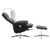 vidaXL Massagesessel mit Fu&szlig;hocker Dunkelgrau und Schwarz Stoff