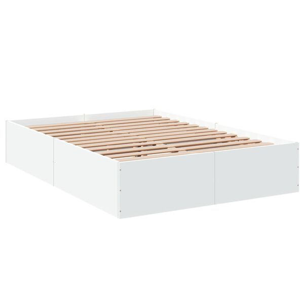 vidaXL Bettgestell Wei&szlig; 140x200 cm Holzwerkstoff