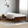 vidaXL Bettgestell R&auml;uchereiche 90x200 cm Holzwerkstoff und Metall